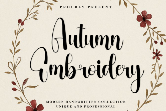 Autumn Embroidery: A Font for Timeless Elegance